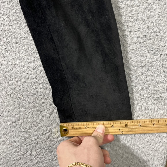 VTG Danier Suede Crop Jacket Women's L Black Genuine Leather Lined Button City - Picture 10 of 11